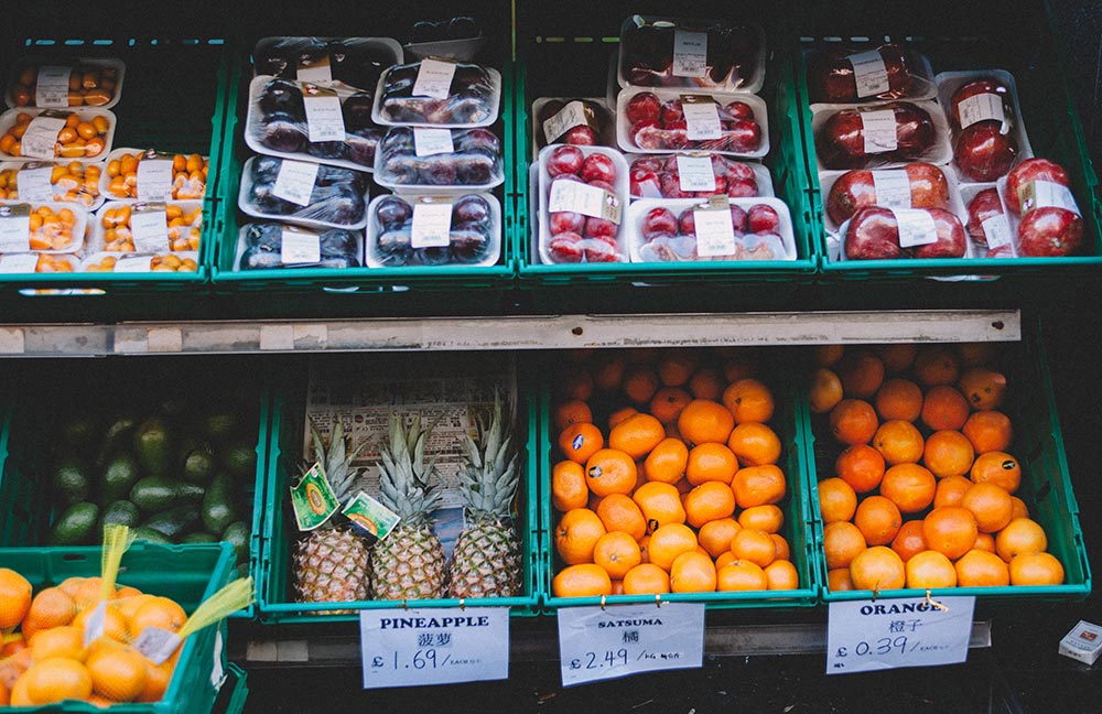 fruit stand at a market